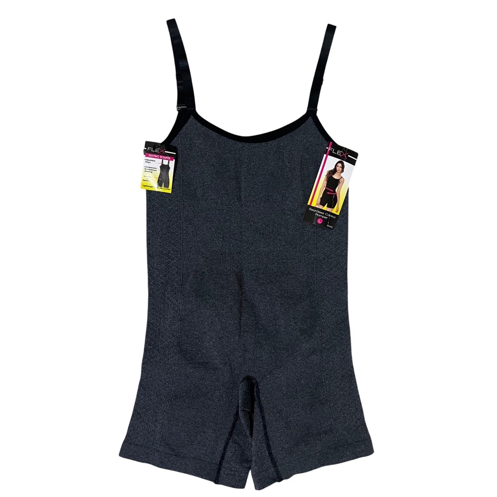 Flex Shaping Romper Womens L Charcoal New Seamless Compression